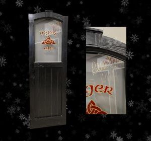 Kim Mitchell Signed Lager and Ale Glass Bar Door